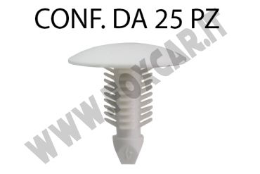 Bottone in plastica per fissaggi pannelli interni con gambo da 9,5 mm per fori di
  8 mm