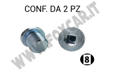 Tappo coppa olio M18x1,50 per chiave da 8 mm per Ford e Renault