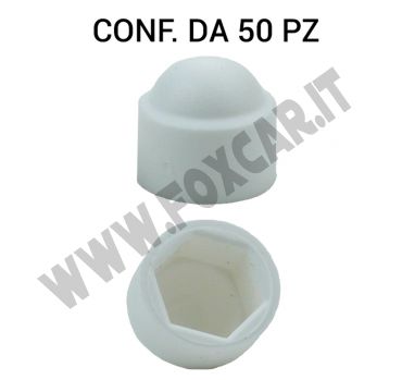 Copri dadi M8 in plastica bianco