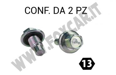 Tappo coppa olio M12x1,75 con esagono da 13 mm per Opel