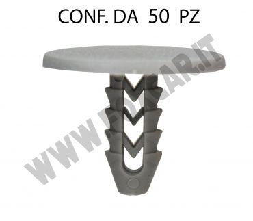 Bottone in plastica Fiat Iveco testa Ø 25 mm lunghezza 17 mm per foro da 6,5 mm