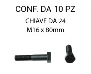 Vite in acciaio 10,9 testa esagonale M16 lung. 80 mm