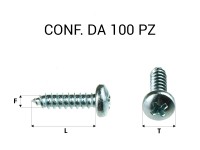 Vite autofilettante testa bombata a croce zincatura bianca 4,8 x 19 mm