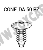 Bottone fissaggi Volkswagen, Audi, Opel, Ford, Bmw lunghezza 23 mm, testa Ø 20 mm
  per foro da 7,5 mm