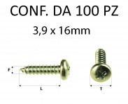 Vite Autofilettante testa bombata a croce zincatura gialla 3,9 x 16 mm