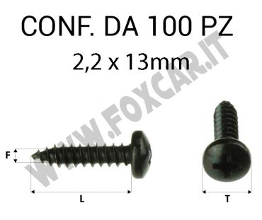 Vite Autofilettante testa bombata a croce zincatura nera 2,2 x 13 mm