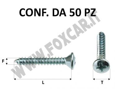 Vite autofilettante testa svasata bombata a croce zincatura bianca 5,5 x 32 mm