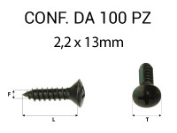 Vite Autofilettante testa svasata bombata a croce zincatura nera 2,2 x...