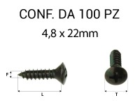 Vite Autofilettante testa svasata bombata a croce zincatura nera 4,8 x...