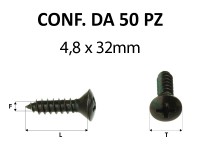 Vite autofilettante testa svasata bombata a croce zincatura nera 4,8 x...