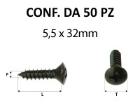 Vite autofilettante testa svasata bombata a croce zincatura nera 5,5 x...