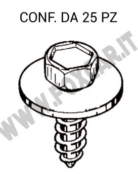 Vite autofilettante Ø 5,3 X 16 mm testa esagonale da 8 mm e rondella mobile per
  Volkswagen Audi