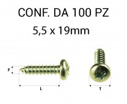 Vite Autofilettante testa bombata a croce zincatura gialla 5,5 x 19 mm