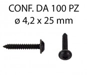 Vite autofilettante testa larga con falsa rondella TORX 4,2 x 25 mm