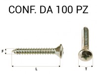 Vite autofilettante testa svasata bombata a croce zincatura gialla 3,9...