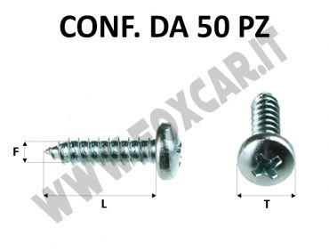 Vite inox autofilettante testa bombata a croce 4,8 x 19 mm