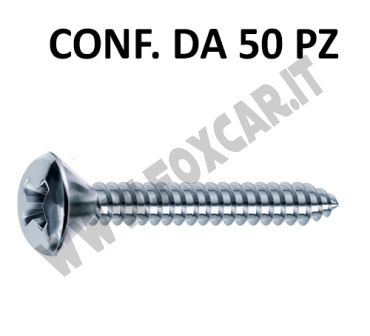 Vite inox autofilettante testa bombata svasata a croce 4,2 x 19 mm