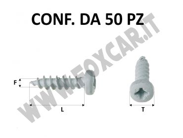 Vite autofilettante fissaggio targhe a croce di misure 4,2 X 17 mm