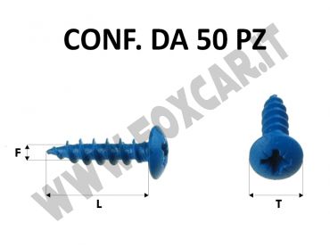 Viti blu fissaggio targhe autofilettanti a croce 4,2 x 17 mm