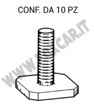 Viti a base quadra 20 x 20 mm con filetto M6 per fissare i paraurti su Fiat vari
  modelli