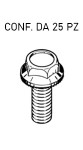 Vite testa esagonale rondellata M8 x 20 mm zincata bianca