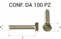 Vite testa esagonale per chiave da 10 mm M6 x 30 zincata gialla