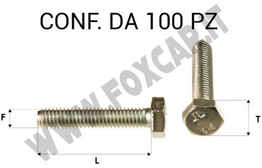 Vite testa esagonale per chiave da 10 mm M6 x 30 zincata gialla