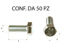 Vite testa esagonale per chiave da 13 mm M8 x 20 zincata gialla