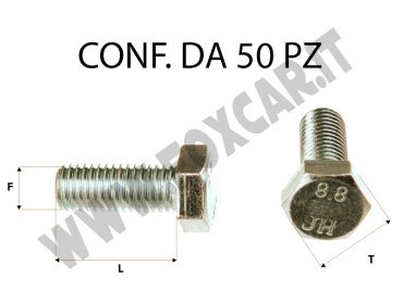 Vite testa esagonale per chiave da 13 mm M8 x 20 zincata gialla