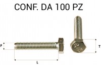 Vite testa esagonale per chiave da 13 mm M8 x 25 zincata gialla