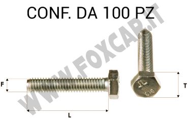 Vite testa esagonale per chiave da 13 mm M8 x 25 zincata gialla