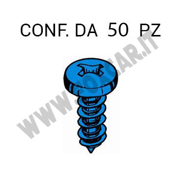 Vite blu per fissaggio targa, modello corto per Fiat Panda, lunghezza filetto 10
  mm