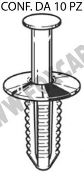 Rivetto in plastica ad espansione per fissaggi passaruota su Mercedes Serie C