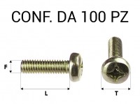 Vite testa bombata a croce zincatura gialla filetto M5 lunghezza 20 mm