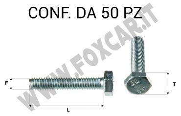 Vite testa esagonale per chiave da 13 mm M8 x 30 zincata