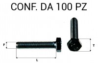 Vite testa esagonale per chiave da 8 mm M5 x 20 zincata nera