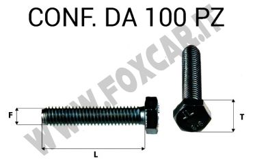 Vite testa esagonale per chiave da 8 mm M5 x 20 zincata nera