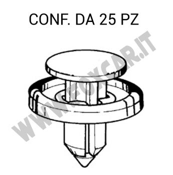 Rivetti ad espansione in plastica con perno per locari passaruota Toyota Yaris e
  Previa