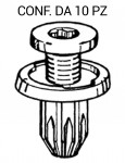 Rivetto in plastica con vite per paraurti Honda e Daewoo
