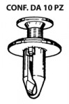 Rivettino ad espansione con perno per parasassi e mascherine su Ford