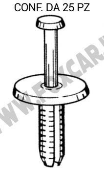 Rivetto in plastica ad espansione con perno per paraurti e rivestimenti su BMW e
  Opel