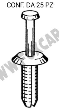 Rivetto in plastica ad espansione per il fissaggio dei paraurti su Opel e BMW
