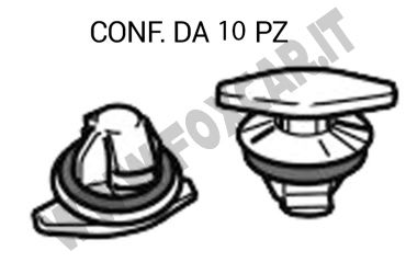 Bottone di fissaggio per la guarnizione in gomma del giro porta della Fiat Grande
  Punto