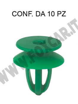 Bottone in plastica verde per fissaggio porta pannello Chevrolet ed Opel