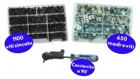 Kit 1100 viti + 650 madreviti + cacciavite a 90°