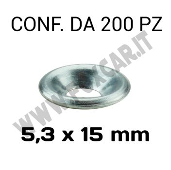 Rondella sottovite svasata in alluminio Ø foro 5,3 mm, diametro esterno 15 mm