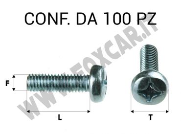 Viti testa bombata a croce zincatura bianca. Guarda le misure disponibili
