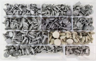 Kit di 550 bottoni in plastica a fungo con gradini per fissaggi vari