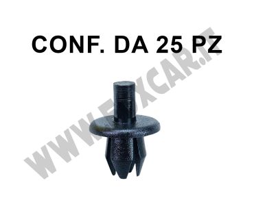 Rivetto in plastica con perno per Opel, Fiat, Alfa Romeo, Daewoo, Saab per foro  da 8 mm