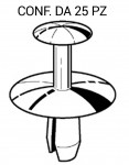 Rivetto in plastica ad espansione per mascherina e cofano motore su Pe...